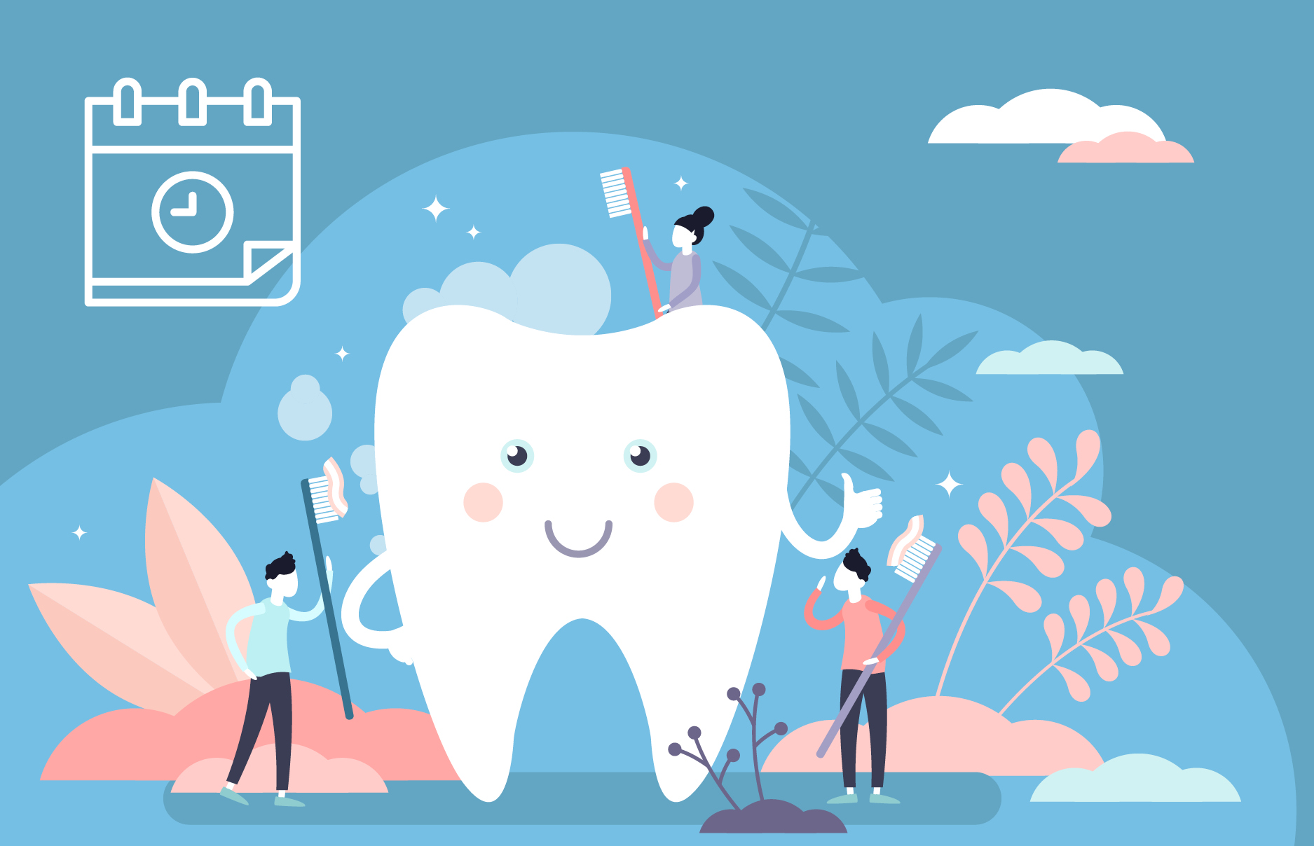 Calendari mensual del raspallat de dents