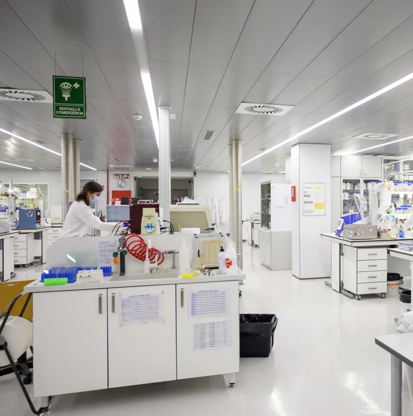 Estudiants d'infermeria al laboratori
